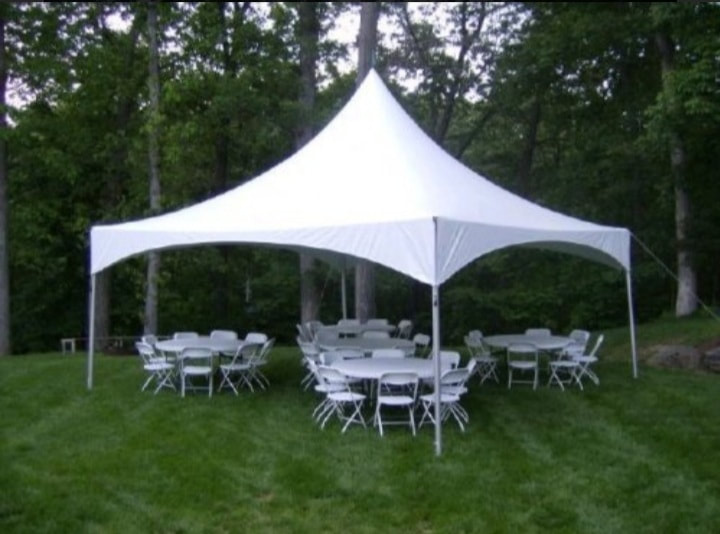 Table, Chairs, and Tents